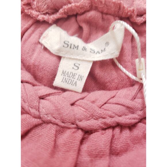 Womens SMALL Sim & Sam Mauve Clay Braided Tank Tunic Mutyaar - Picture 4 of 5